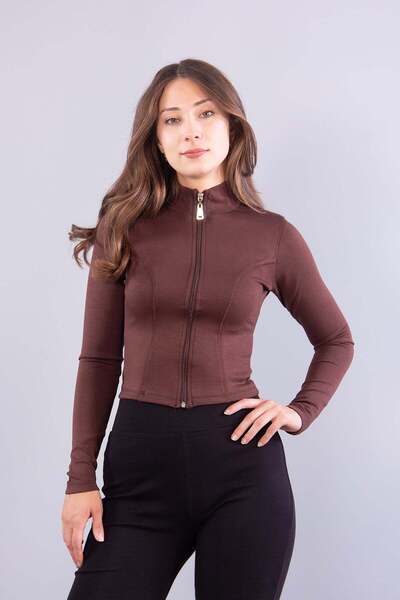 Mckanzie 6635 (n-2283) zippered stand collar modal sweatshirt
