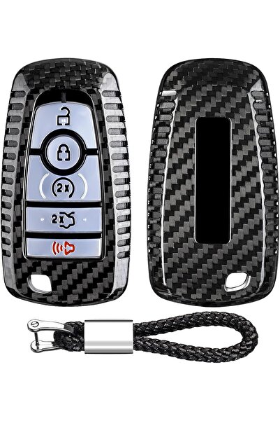 Generic Real Carbon Fiber Key Fob Cover Compatible with Ford Bronco, F150, Ra...