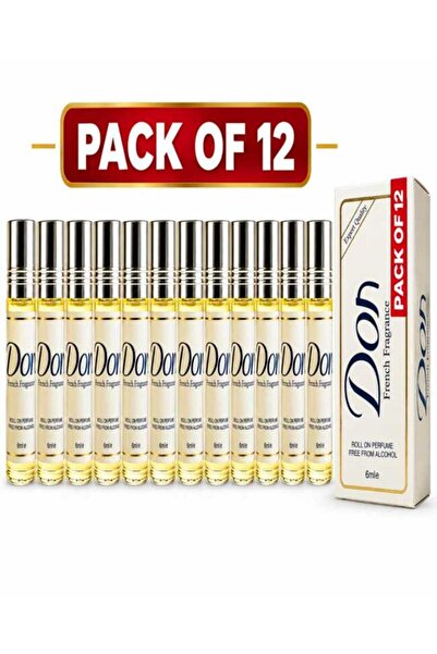 Don French Fragrance Roll On Perfume Oil Attar, Alcohol-Free, 6ml × 12, Unise...
