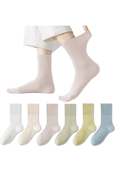 Generic ZULY® 6-Pack Women's Mid-Calf Crew Socks - Antimicrobial, Seamless To...