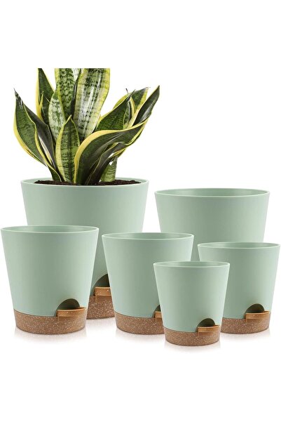 Generic 6 Pack Self-Watering Plastic Plant Pots Indoor, 20-12.5CM (8-5 Inches...