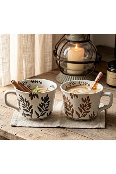 Generic Ceramic Coffee Mug Set of 2 – 350ml Large Coffee Cups with Handle – M...