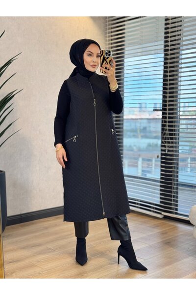 Taşpınar 26452 Petek Desen Kapitone Yelek Siyah
