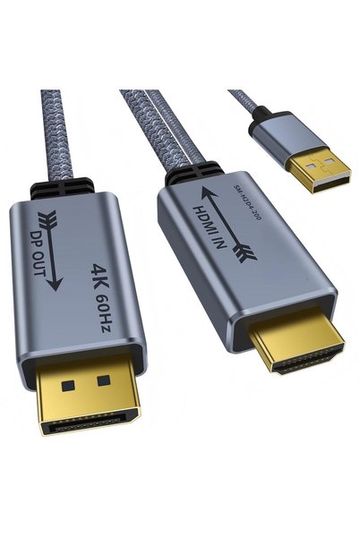 KASTWAVE محول HDMI إلى DisplayPort بدقة 4K@60Hz، (ذكر إلى ذكر)، كابل محول HDM...