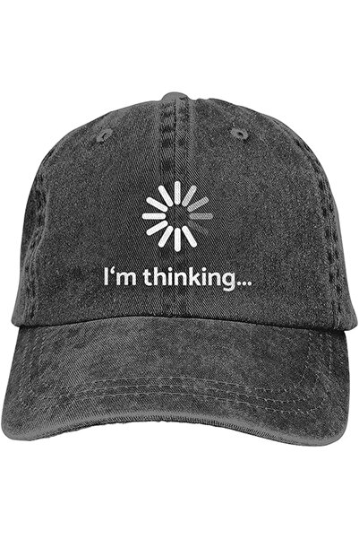 Tazweeq I'm Thinking Baseball Cap for Men Women, Adjustable Washed Cotton Fis...