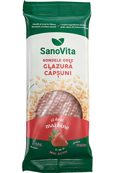 OEM Rondele de orez cu glazură de căpșuni, 66 g