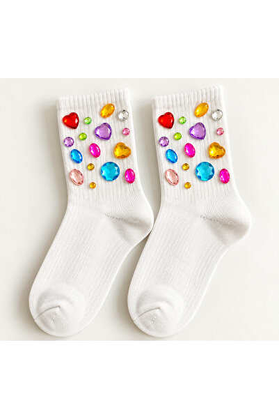 TGSocks Renkli Taşlı Bedazzled Soket Çorap