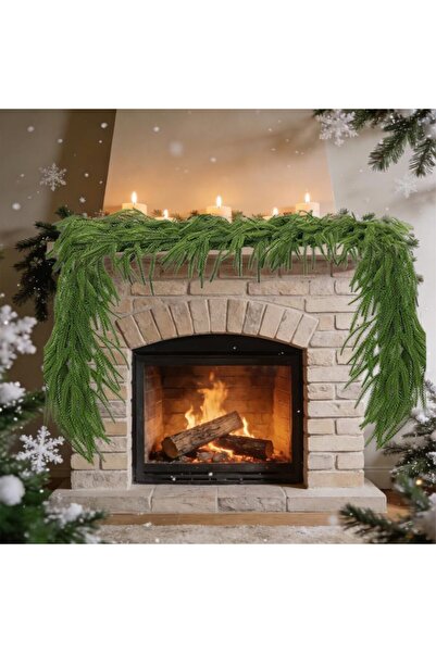 Generic 2 Pcs 6FT Christmas Garlands Norfolk Pine Garland Upgrade Thicker Rea...