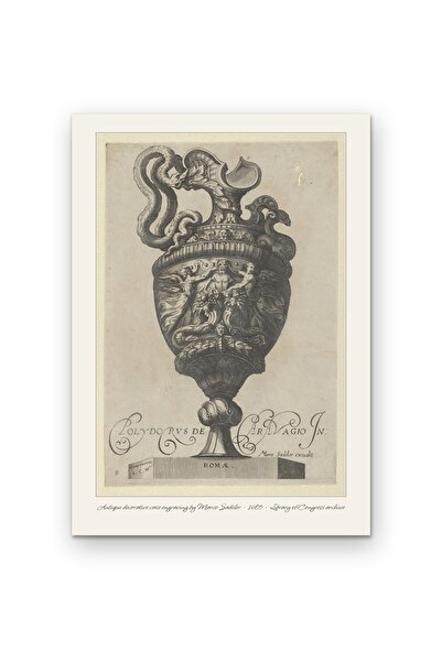 OEM Cardboard Poster 250g A4, Antique Decorative Engraving with Vase by Marco...