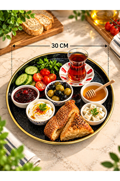Arsimo 30 cm Metal Tepsi | Gold | Siyah | Lacivert | Krom | Kahvaltı Ve Sunum...