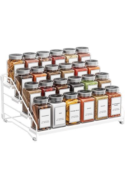 Generic Tiered Spice Rack Organizer for Cabinet Pantry,4 Tier Spice Shelf Org...
