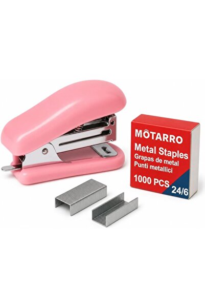 Generic Mini Stapler 1 Piece – Compatible with 24/6 & 26/6 Size Pins, Pink