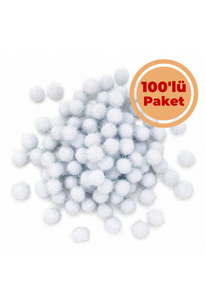 Renk İthalat Svjetlucavi pomponi, beli, 40 mm, pakovanje od 100 komada, ukras...