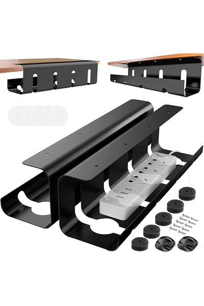 Generic Andgogo 2 Pack Under Desk Cable Management Tray,No Drilling Wire Mana...