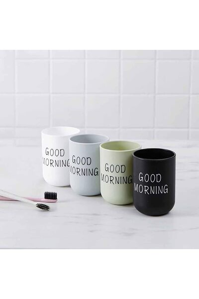 Generic 4 Piece Bathroom Mug, Reusable Toothbrush Holder, Eco-Friendly Plasti...