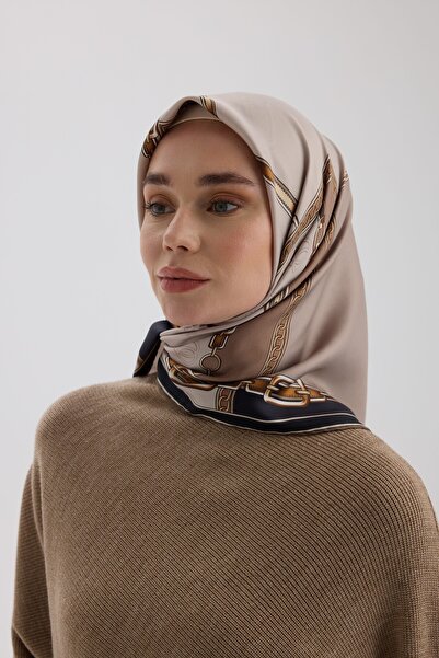 İpekhan Sura Silk Scarf 53007 Black Beige