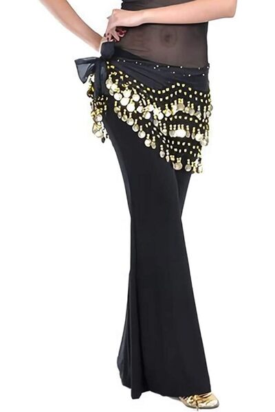 Generic Belly Dance Hip Scarf Wrap Belt Sash Skirt with Gold Coins