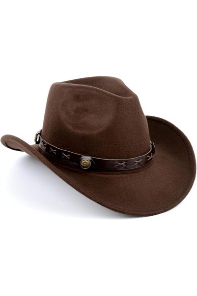 KASTWAVE Western Cowboy Hat for Women and Men, Felt Wide Edge Western Cowboy ...