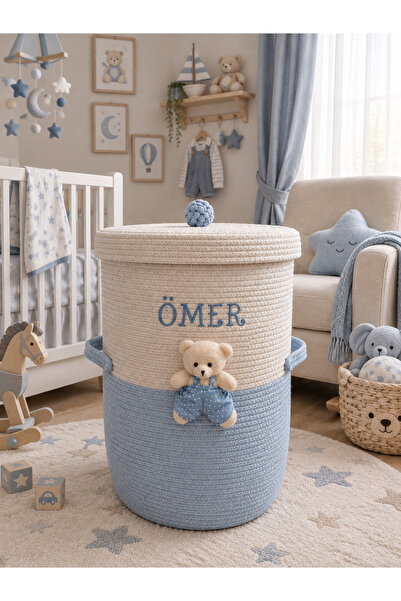 Bohemahomedecor KİŞİSELLEŞTİRİLEBİLİR BEBEK ÇOCUK ÇAMAŞIR OYUNCAK SEPETİ ÇOK ...