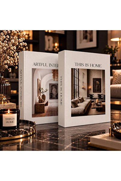2’li Dekoratif Kitap Kutu Seti Artful Interiors & This Is Home | Kitap Görünümlü Dekoratif Kutu