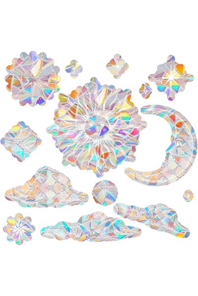 Generic Window Stickers for Sun, Moon, and Nebula, Double-Sided Glass Decals,...