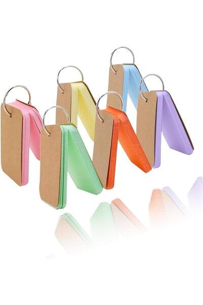 Generic 300 بطاقة ملونة متعددة الاستخدامات من ورق الكرافت مع حلقات تثبيت - لل...