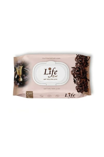 Life مناديل مبللة بالعود 120 قطعة