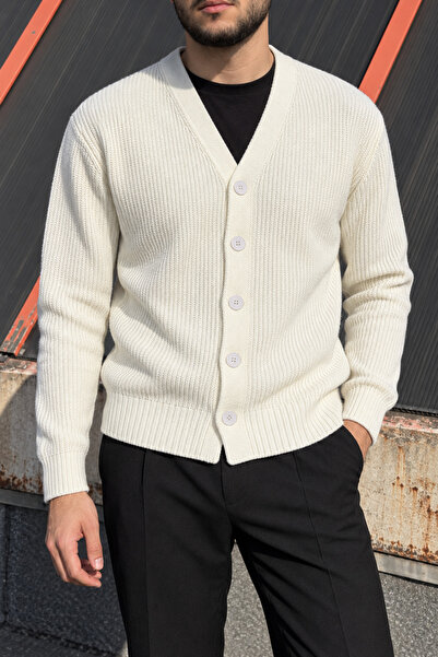 inpool Men's Winter, V-Neck, Regular Fit, 5 Buttons, Basic, Knitwear Knitted ...