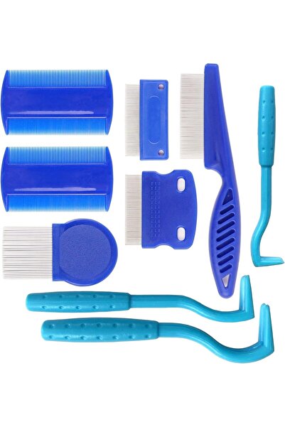 Generic Pet Flea Combs Set, 9pcs Lice Combs and Tick Removal Tools Kit, Fine ...