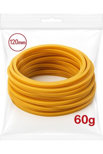 Generic 60g Yellow Elastic Rubber Bands for Crafts, Office & Home Use,120 mm