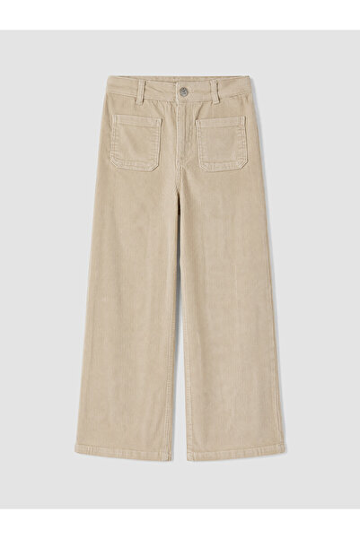 LC Waikiki Two Mt Shop Quality Beige Regular Fit Girls' Velvet Trousers