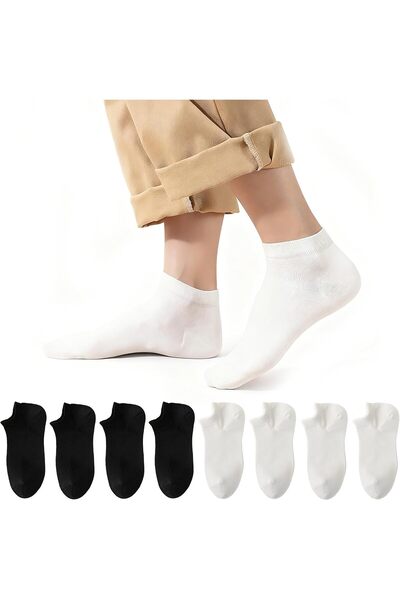 Generic 8 Pairs Cotton Socks for Men & Women, Breathable and Odor-Resistant N...