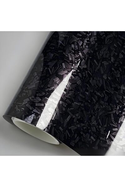 Generic 30x150cm Black Forged Carbon Fiber Vinyl Wrap, High Gloss with Bubble...