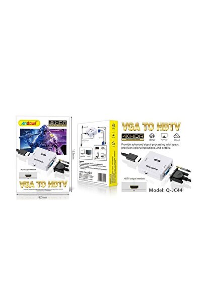 OEM Andowl Αντάπτορας 3.5mm / VGA female - HDMI female Q-JC144 - VGA to HDTV