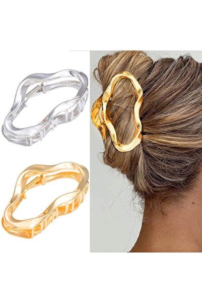 Generic Metal Hair Claw Clips, Large Gold Hair Jaw Clamps with Strong Grip, D...