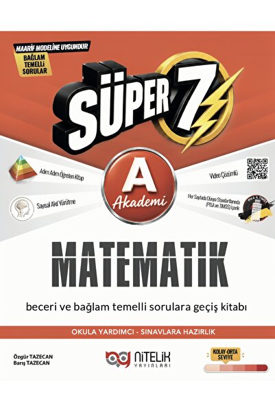 Nitelik Yayınları Süper 7 Matematik Soru Kitabı (A) Beceri ve bağlam temelli ...