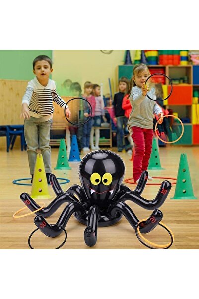 Generic Large Inflatable Spider Ring Toss Game Set, With 4 Rings- Party Decor...