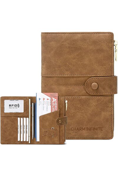 Generic Passport Holder Wallet, PU Leather Passport Cover RFID Blocking Card ...