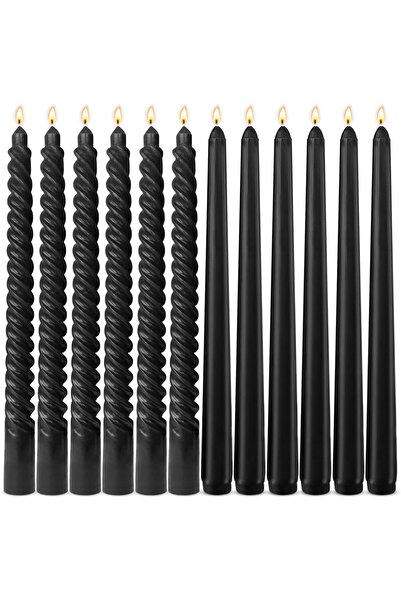 Generic 16 Pcs Candles Set, 12 Inch Unscented Tapered & Spiral Candles