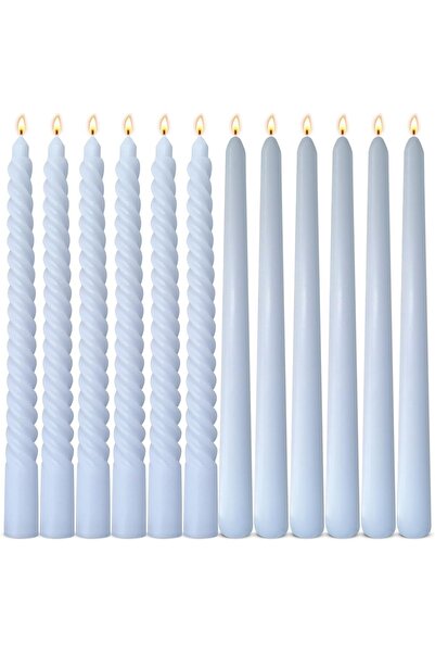 Generic 16 Pcs Candles Set, 12 Inch Unscented Tapered & Spiral Candles