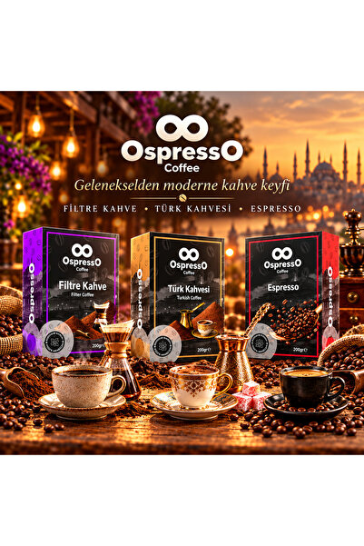 Kahve Severler Seti 3x200 Gr – Geleneksel Türk Kahvesi, Filtre Kahve, Espresso