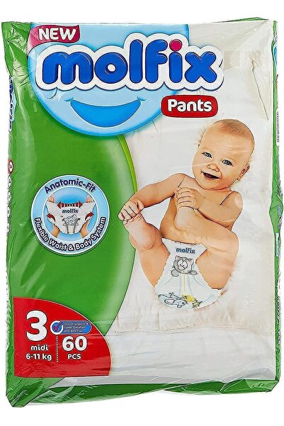 Generic Anti Leakage Comfortable Midi Baby Diaper Pants, 6-11 kg, 60 Count (5...