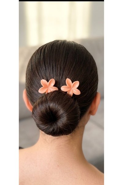 Kösedağ Telli Topuz Tokası Lotus Çiçeği Turuncu