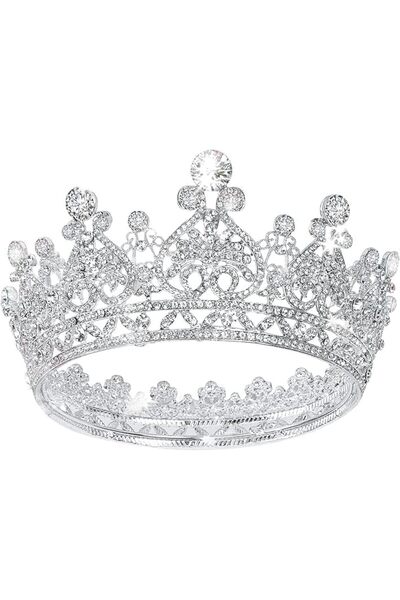 Generic Tiara Crown, Crystal Birthday Queen Baroque Wedding Crown, Gold Cryst...