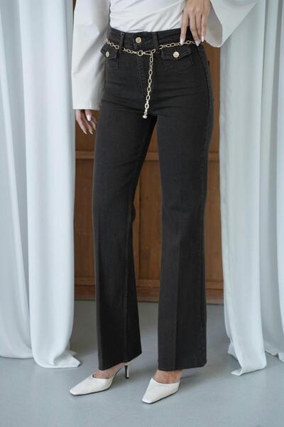 LACARINO 8158 Wıde Leg Kadın Jean Pantolon