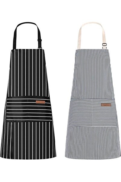 Generic 2 Pack Kitchen Cooking Aprons, Adjustable Bib Soft Chef Apron with 2 ...