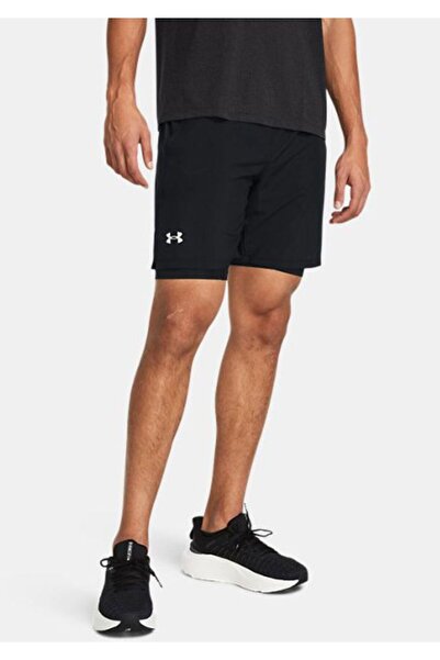 Under Armour 1382641-001 Launch 7 2-in-1 S Men's Black Tights Shorts