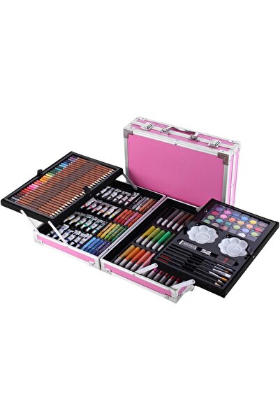 Generic مجموعة فرش رسم للأطفال مكونة من 28 قطعة في صندوق ألمنيوم مزدوج الطبقا...