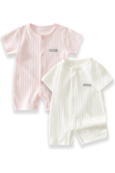 Generic Unisex Baby Romper Bodysuits,2 Pack 100% Cotton Short Sleeve Rompers,...