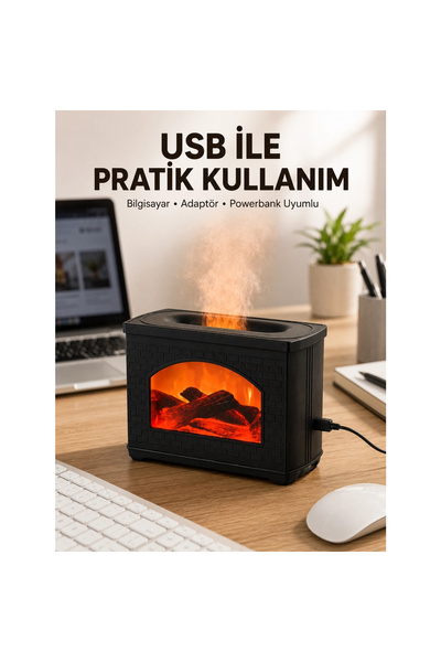 Atlasnua® Aromaterapi Difüzör Ultrasonik Sessiz Nemlendirici Usb Destekli